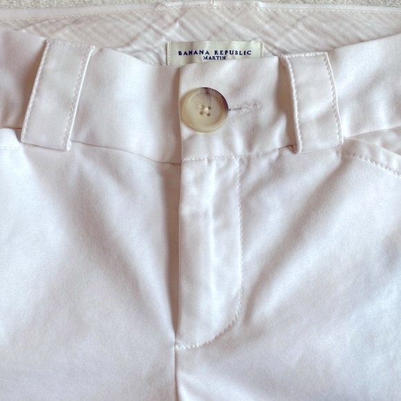 Banana Republic Martin Straight Leg Pants. Low Rise. Split Hem. White Sz. 8 - Picture 3 of 12